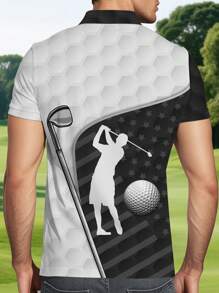 Custom Short Sleeve Men's Polo, Golf Sports Polo Customized Name, Summer Casual Outfit For Golf, Button Casual Short Sleeve Polo Shirt For Summer