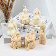 3D Yoga Pose Plump Women Candle Silicone Mold Body Soy Wax Statue Plaster Tool DIY Handmade Soap Tool Perfect For Home Decor And Gift Fragrance Diffuser Silicone Mold - White - View 3