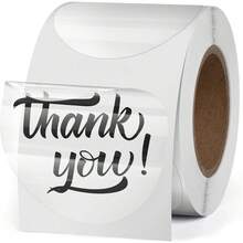 Transparent Thermal Labels Round 2 Inch Self Adhesive Circle Clear Printer Stickers Vinyl Waterproof Roll Decals Name Tag For Address Design DIY Logo Business 300 PCS/ 500 PCS - Multicolor - View 1