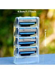 Barbeador Masculino de Lâmina de Aço Inoxidável de 3 Camadas com Cabo de Bambu, Lâminas de Barbear Manuais Substituíveis