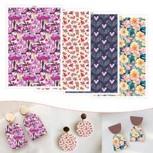 1 hoja de papel de transferencia para arcilla polimérica, papel de transferencia con diseño de flor retro para hacer aretes de arcilla polimérica, papel de transferencia con diseño de flor margarita vintage para hacer joyas de arcilla, para manualidades de joyería con técnica de pintura al óleo