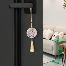 Kit de peinture de diamant Mandala - Décoration de voiture suspendue en cristal acrylique, Art spirituel DIY pour la maison et l'intérieur de la voiture, Cadeau de pleine conscience bohème pour les femmes (Matériaux premium)