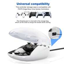 Aufbewahrungskoffer für P5/P5 Edge/X One Serie Controller, tragbare Hartschalen-Transporttasche, transparent und sichtbar, resistent gegen Staub/Kratzer/Wasser. Mit 1 Ladekabel, 1 Schlüsselband und 1 transparentem Haken