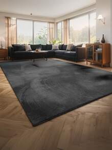 1 pieza Alfombra de terciopelo gris oscuro de tono frío premium tipo helado, alfombra suave para sala de estar, dormitorio, mesita de noche, salón, adecuada para el Día del Padre, Día de la Madre, Día del Trabajo, Pascua, decoración del hogar, nuevo lanzamiento de primavera
