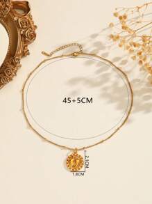 1 pièce Collier pendentif rond minimaliste, cadeau pour mère avec design d'empreinte de bébé, convient pour le port quotidien et les cadeaux pour femmes