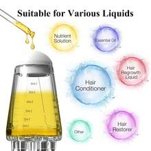 1 cọ massage da đầu bằng dầu, chai đựng serum dưỡng tóc đa chức năng có đầu lăn, răng cưa chính xác để thoa chất lỏng (dung tích 6ml), thích hợp cho tinh chất kích thích mọc tóc, dầu và các sản phẩm chăm sóc tóc, dùng tại nhà và khi đi du lịch. - Nhiều màu - Xem 6
