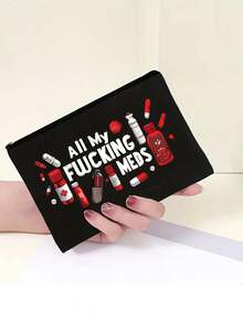 Medical Pattern Makeup Bag; Cute Makeup Bag; Medical Package; Girl Travel Makeup Storage Bag; Cosmetics Storage; Drug Storage; Portable Design; Protecting Cosmetics; Classified Storage; Fashion Accessories: Items That Combine Practicality And Aesthetics, And Can Be Used As Fashionable Accessories - Multicolor - View 14