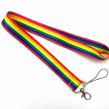 彩虹挂绳，多功能挂绳，可挂身份证、钥匙、手机，适合 LGBTQ+ 朋友聚会、派对和活动汽车配件包袋挂饰 - 彩虹色 - 查看 6