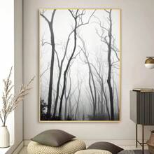 1 Stück/3 Stück Wandkunst Poster Pflanzen Teil Schwarz-Weiß Wald Poster Poster Kunst Bar Wohnzimmer Möbel Dekoration Ohne Rahmen/Mit Rahmen Leinwandkunst