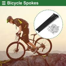 Bicycle Spokes Carbon Steel Bike Spoke With Nipples For Most Bicycle - 黑色 191mm 14G 36件碳鋼 - 查看 2