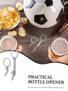 Keychain Beer Bottle Opener With Stainless Steel Keyring, Stainless Steel Mini Bottle Opener Keychain With Keyring, Portable, Manual, Pocket Sized Beverage Bottle Opener, Durable And Multifunctional Camping And Daily Use Tool