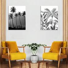 1 Stück/3 Stück Wandkunst Poster Pflanzen Teil Schwarz-Weiß Wald Poster Poster Kunst Bar Wohnzimmer Möbel Dekoration Ohne Rahmen/Mit Rahmen Leinwandkunst