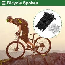 Bicycle Spokes Carbon Steel Bike Spoke With Nipples For Most Bicycle - 黑色 76mm 14G 36件碳鋼 - 查看 2