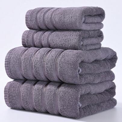 1pc/2pcs Bamboo Fiber Towel Set - Lightweight & Soft, Super Absorbent Bath Towel And Hand Towel [Thin], Quick-Drying, Skin-Friendly, Durable, Modern Bathroom Accessory, Perfect Gift For Family And Friends (40x75cm And 70x140cm)