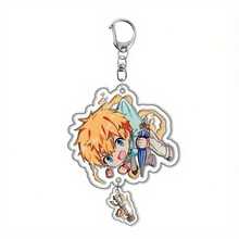 Anime Character Acrylic Keychains In A Pack Of One, Featuring Transparent Dangle Pendants With Lobster Clasps. Ideal Key Rings For Backpacks And Charming Bag Accessories, Making Them A Great Gift For Enthusiasts.