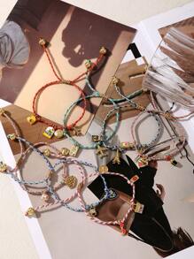 1 pieza Pulsera bohemia de estilo oceánico, creativa, de moda, de lujo elegante, de acero de titanio fino con forma de estrella de mar, delfín, concha, pez de cerámica y piedra natural irregular trenzada, como regalo para dama, hermana, pareja, para uso diario, citas, fiestas, vacaciones, verano, playa, de tamaño ajustable