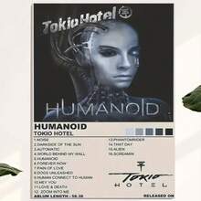Póster retro de música enmarcado de la banda Tokio Hotel "Humanoid" - Arte de pared de lienzo con colores vibrantes, pintura al óleo horizontal para decoración de sala de estar, dormitorio, dormitorio, oficina - Regalo de estilo clásico para fanáticos, decoración de sala de música, decoración de fiesta de cumpleaños, Día de la Madre, Año Nuevo, Pascua, decoración de pared para el hogar, la oficina, regalo perfecto y decoración de pared, decoración de habitación, decoración de arte de pared, decoración de pared, sala de estar. - Enmarcado - Ver 5
