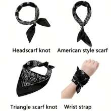 1 pieza Pañuelo para la cabeza multifuncional con estampado de paisley elegante y brillante, pañuelo delgado y transpirable para el cuello, estilo hip-hop para hombres y mujeres, de secado rápido, ligero y tejido, opción ideal para un regalo de moda bohemia. Pañuelo para la cabeza, diadema y pañuelo cuadrado