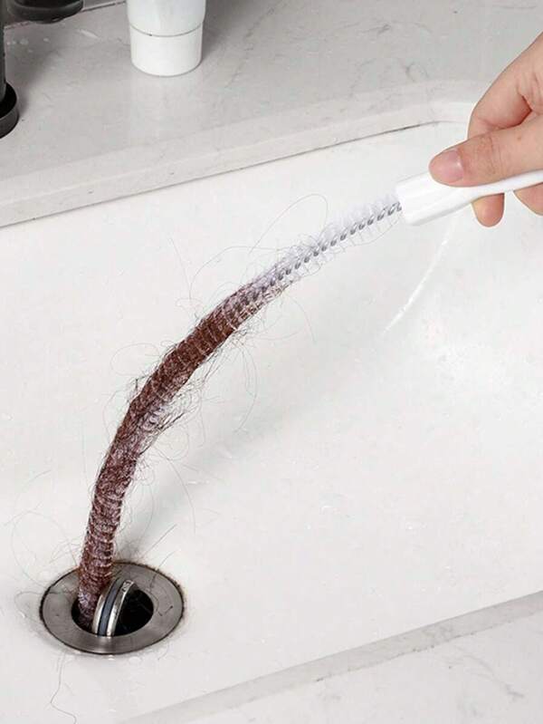 1pc Pipe Cleaning Tool, Bathroom Sink Hair Removal Tool, Kitchen Drain Cleaner Brush, Plumbing Cleaning Tool