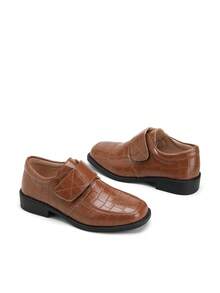 Retro Style Boys' Square Toe School Campus Shoes, Spring/Summer - Brown - View 4