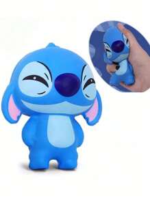 Disney [Officially Licensed]1PC Disney Stitch Anime Squishy Stress Relief Toy | Slow-Rebound Soft Silicone Figure With Cute Cartoon Design | Relaxing & Therapeutic Gift For Friends, Students, Anime Fans | Perfect Back-To-School, Desk Decor, Anxiety Relief Accessory