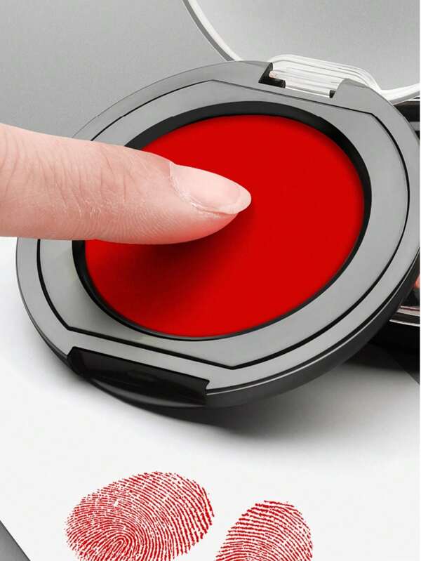 1pc Mini Fingerprint Ink Pad, Quick Drying Fingertip Ink Stamp, Portable Office Supplies, Clear Imprint For Office Documents, Bills, Certificates, Finance & Accounting