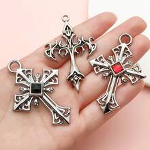 6 件大号十字架吊坠钥匙扣套装 - DIY 工艺用品，适用于项链、手链、钥匙扣和包包饰物 - 均碼 - 查看 3