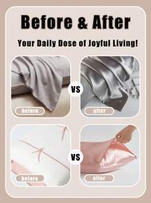 Luxurious Silky Soft Pillowcase - Breathable Skin-Friendly Cool Feel, Solid Color With Envelope Closure - Machine Washable Bedding Washed Silk Pillowcase Single Ice Silk Satin Silk Faux Silk Pillowcase Christmas Gift