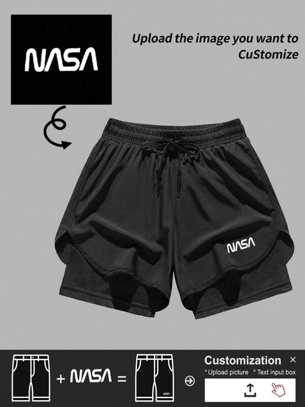 Men's Sports Shorts - Made Of Breathable Polyester, With Drawstring Waist And Pockets, Suitable For Fitness And Casual Wear, Machine Washable. Can Be Customized With Photo Patterns For Christmas, Valentine's Day, Anniversaries And Other Holidays. Customized Patterns Include Summer Running, Sports, Casual Shorts With Collar, Fashionable Stars, Moon, Various Prints. Can Also Be Customized With Company Team Uniforms, Anime Patterns, Portrait Patterns, Landscape, And Text.