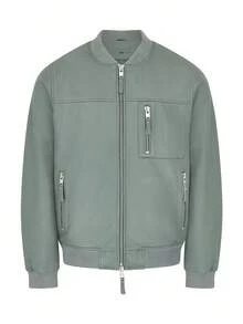 Bolongaro Trevor Real Leather Tommy Bomber Jacket - Green - View 6