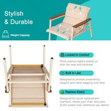 4-Piece Modern Outdoor Furniture Set, Patio Sofa With Suspended Cushion, Patio Conversation Set For Porch, Deck, Balcony - 米色 - 查看 6