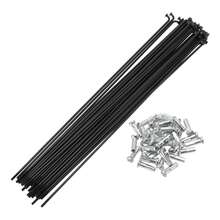 Bicycle Spokes Carbon Steel Bike Spoke With Nipples For Most Bicycle - أسود 210 مم 14G 36 قطعة من الفولاذ الكربوني - مشاهدة 1