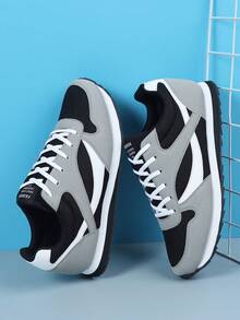 男士 PU 系带休闲时尚运动鞋，适合日常休闲运动和外出 - 彩色 - 查看 3