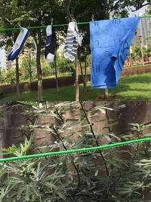 20M/2000cm Outdoor Steel Wire Clothesline, Plastic Coated Durable Weatherproof Laundry Drying Rope, Great For Hanging Clothes And Bedding, Ideal For Home And Balcony Use - Green - View 4