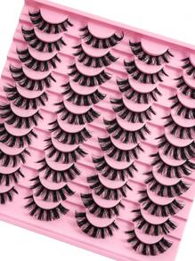 20 pares de pestañas postizas rusas a rayas, pestañas gruesas y esponjosas con rizo D, adecuadas para uso diario y de fiesta, maquillaje de ojos encantador, artículos esenciales de viaje, cosméticos, accesorios de viaje, maquillaje loco, pestañas postizas encantadoras, pestañas, pestañas postizas