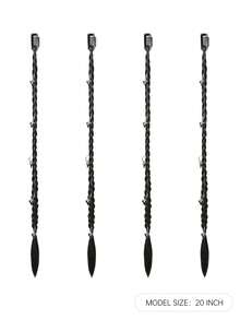 2 件辫子接发，婴儿发辫 20 英寸拳击夹辫子合成天然棕色辫子接发，适合女性日常派对使用（心形装饰）