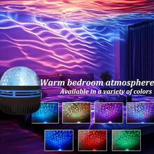 Lampe à projection d'ondes 7 en 1, veilleuse LED avec 7 effets d'éclairage et télécommande, convient pour 11 fêtes, chambre à coucher, salle de jeux, anniversaire, Noël