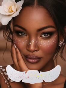 6 Bögen Glitzer-Sommersprossen Holografische Aufkleber, Gesichts-Glitzer-Tattoo, wasserfeste temporäre Tattoos mit glitzerndem Stern-Punkt-Muster für Partys, Musik-Festivals