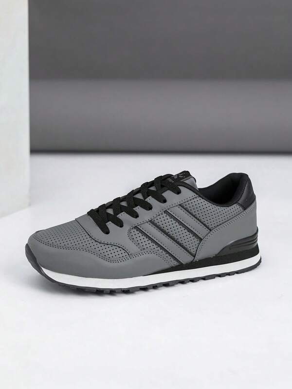Zapatillas casuales para hombres, antideslizantes, transpirables, zapatos deportivos casuales de tacón bajo de color negro formal, zapatillas formales de estilo sencillo, zapatos de tacón bajo de unicolor, zapatos de goma para hombres para todas las estaciones