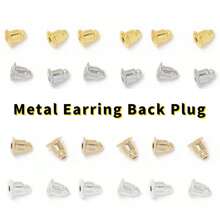 100pcs 5.5x3.5mm Metal Earring Back Plug Blocked Caps Earring Settings Base Ear Studs Back Stopper Accessories