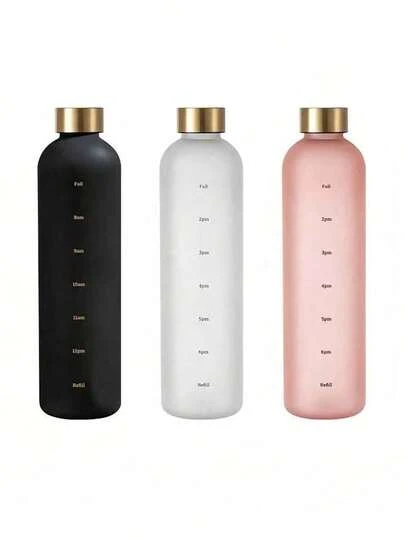 1pc 1000ml Frosted Water Bottle, PortableLeakproof Sports Water Cup ,Suitable ForOutdoor Camping, Driving, Cycling