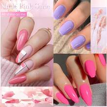 10瓶春夏冰淇淋色、紫色、粉色、黄色和蓝色指甲油套装，高饱和度指甲油胶水，亮泽透明，纯色光疗胶水，适用于DIY手足通用美甲 - 彩色 - 查看 7