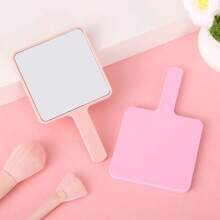 1pc Minimalist Aesthetic Hand Held Plastic Mirror, 4.334" X 2.561", Princess Vanity Mirror For Wedding, Party, Evening, Stage, DIY Painting On Back, Makeup Mirror For Home & Travel,Makeup,Cheap,Room Decor,Vanity,Travel,Bedroom,Makeup Accessories,Mirror,Vanity Mirror,Mini Mirror,Compact Mirror,Mirror Small,Hand Mirror
