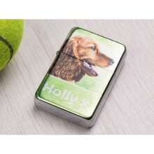 **Monogramowane stalowe etui na zapalniczkę** Usługa grawerowania premium imion/dat/specjalnych wiadomości