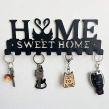 1pc Home Supplies Room Decor Metal Home Coat Hook Wall Art Decor - Home Hanger And Keychain - Clothes Hat Rack And Backpack Hanger Decoration For Home Decor Storage, Living Room, Hallway, Office (Black) Christmas Suitable For Holiday Gifts, Shower Room Razor Hook, Key Hook, Kitchen Hook