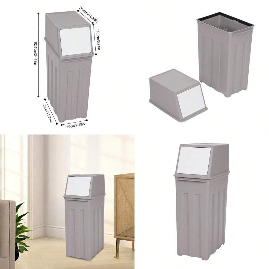 30L 8Gal Trash Can Slim Trash Can With Lid Tall Amp; Narrow Trash Bin For Kitchen - as pic - View 1