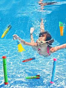 11件/4件/3件潜水圈泳池玩具，适合4-8岁儿童的潜水池玩具，鲨鱼鱼雷潜水套装，章鱼儿童水上趣味玩具，夏季必备水下游泳投掷礼物，适合男孩和女孩