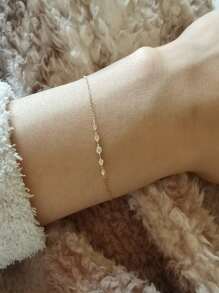 1 Pieza Pulsera De Diseño De Drenaje Con Broca De Plata Esterlina S925 Con Estilo Minimalista Y Delicado, Un Accesorio Versátil Para Mujer. Un Regalo Perfecto Para Cumpleaños Y Uso Diario