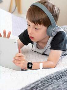 Kids Solid Color Compatible With Apple Watch Band Compatible With Series 10/9/8/SE/Ultra 1&2 (38mm/40mm/41mm/42mm/44mm/45mm/46mm/49mm) - Hypoallergenic Soft Silicone, Non-Slip & Breathable Strap For Boys Girls