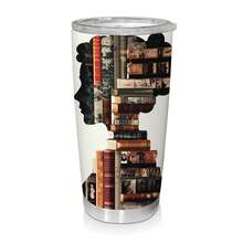 1pc 20oz Book-Inspired Silhouette Tumbler With Lid, Stainless Steel Vacuum Insulated Double Wall Travel Cup For Men Women, Mother Day, And Birthday Gifts - 20oz - View 3